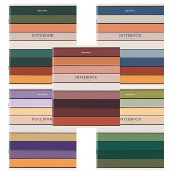 Тетрадь А5 48 л. BRAUBERG скоба, линия, обложка картон, "LINE" (микс в спайке)