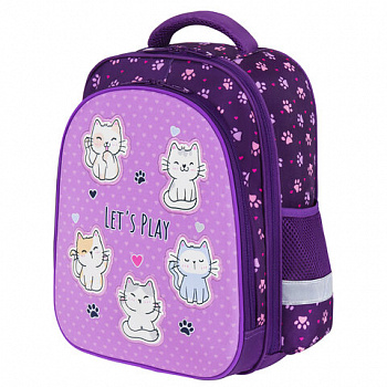 Ранец BRAUBERG KIDS STANDARD, 2 отделения, "Playing kittens", 36х28х14 см