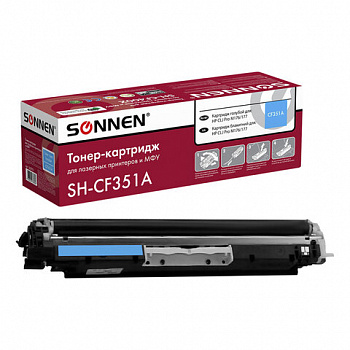 Картридж лазерный SONNEN (SH-CF351A) для HP CLJ Pro M176/177 ВЫСШЕЕ КАЧЕСТВО, голубой, 1000 страниц