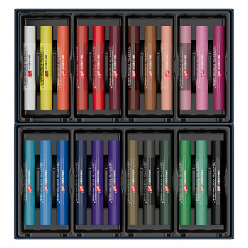 Пастель масляная BRAUBERG ART "Секреты художника", УТОЛЩЕННАЯ, 24 цвета, круглое сече