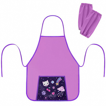 Фартук с нарукавниками для уроков труда ПИФАГОР, 1 карман, 46х54 см, "Leapfrog"