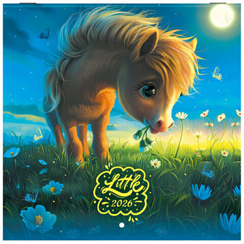 Календарь настенный перекидной 2026 г., BRAUBERG, 12 листов, 21,4х21,4 см, МИНИ, "Magic animals"