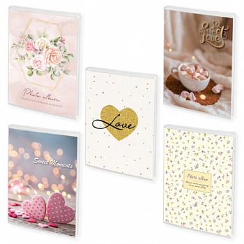 Фотоальбом BRAUBERG на 36 фото 10*15 см, ассорти 5 дизайнов, мягкая обложка