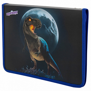 Папка для труда на молнии ЮНЛАНДИЯ А4, 1 отделение, откидная планка, органайзер, "Beware"