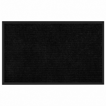 Коврик придверный 50х80 см, ЧЕРНЫЙ, влаго-грязезащитный, 430 г/м2, ребристый, ЛЮБАША СТАНДАРТ