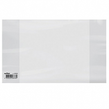 Обложка ПП со штрихкодом для тетрадей и дневников, ПЛОТНАЯ, 100 мкм, 210х350 мм, прозрачная, ЮНЛАНДИЯ