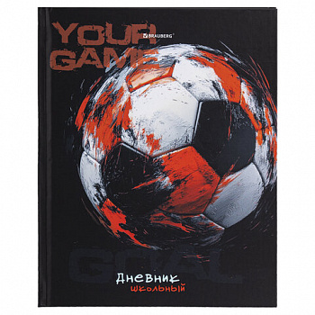 Дневник 1-11 класс 40 л., твердый, BRAUBERG, матовая ламинация, "Футбол"