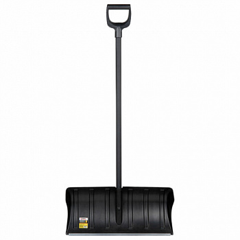 Лопата снеговая 60х28 см "СКРЕПЕРОК" ребра жесткости, алюминиевая планка, черенок с V-образной ручкой, ГРАНДМАСТЕР