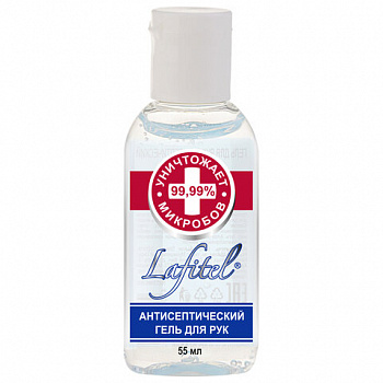 Антисептик-гель для рук (спирт 68%) 55мл LAFITEL (Лафитель), Алоэ, честный знак