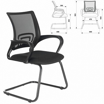 Кресло для приемных и переговорных BRABIX "Fly CF-100", черное