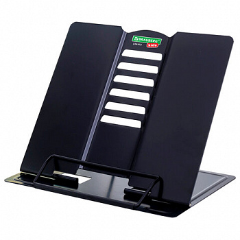 Подставка для книг и учебников BRAUBERG KIDS mini "Black", регулируемый угол наклона, металлическая