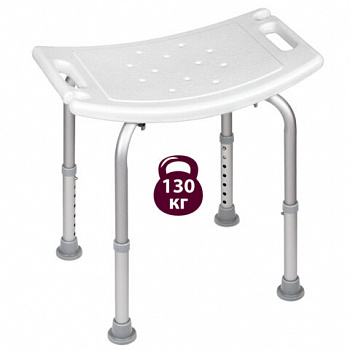 Стул сиденье прямоугольный ТИТАН для купания в душе / ванной, регулировка высоты ножек под любой рост, BRABIX