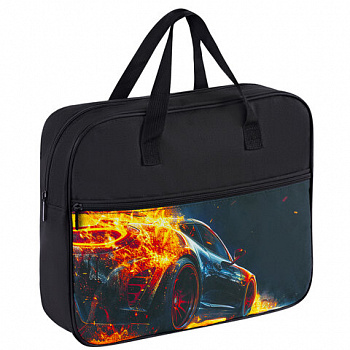 Папка на молнии с ручками BRAUBERG А4, 1 отделение, карман на молнии, 80 мм, "Speed increase"