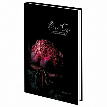 Ежедневник недатированный А5 145х215 мм, ламинированная обложка с фольгой, 160 л., STAFF, "Пион"