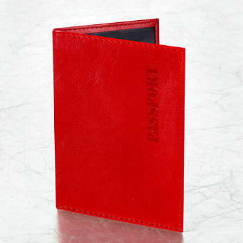 Обложка для паспорта экокожа, мягкая вставка изолон, "PASSPORT", красная, STAFF "Profit"