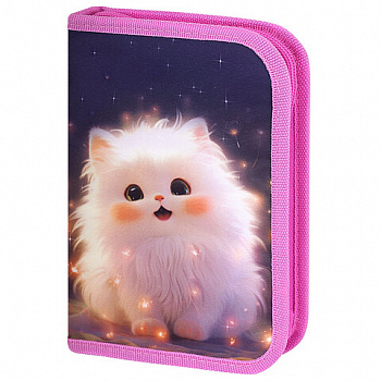 Пенал BRAUBERG, 1 отделение, 2 откидные планки, полиэстер, 21х14 см, "Tiny beauty"