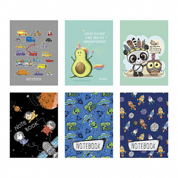 Блокнот МАЛЫЙ ФОРМАТ А7 75x105 мм, 40 л., гребень, фольга, TWIN лак, клетка, "МИКС 4" (6 видов)