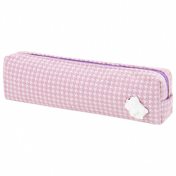 Пенал ЮНЛАНДИЯ ЮНИОР, 1 отделение, полиэстер, аппликация, "Rabbit", 20х6х4 см