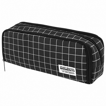 Пенал-органайзер BRAUBERG, 2 откидные планки, полиэстер, 23x9х7 см, "Checkered"