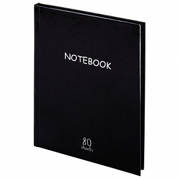 Блокнот МАЛЫЙ ФОРМАТ (110х147 мм), А6, 80 л., твёрдый, клетка, STAFF, "Black"