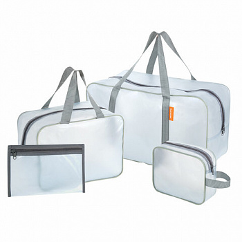 Сумки в роддом прозрачные матовые, НАБОР 3 шт.+1 шт. в подарок, 200 мкм ОСОБО ПЛОТНЫЕ, DASWERK (ДАСВЕРК)