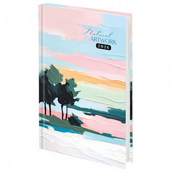 Ежедневник датированный 2026 145х215 мм, А5, STAFF, ламинированная обложка, "Живопись"