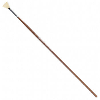 Кисть художественная профессиональная BRAUBERG ART CLASSIC, щетина, веерная, № 2, длинная ручка
