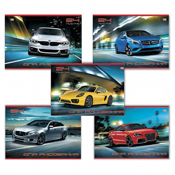 Альбом для рисования, А4, 24 листа, обложка офсет, HATBER ECO, 205х290 мм, "Мотошоу", 004055, 24А4C