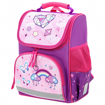 Ранец ПИФАГОР BASIC, 1 отделение, 3 кармана, эргономичная спинка, "Shining jewel", 35х28х18 см