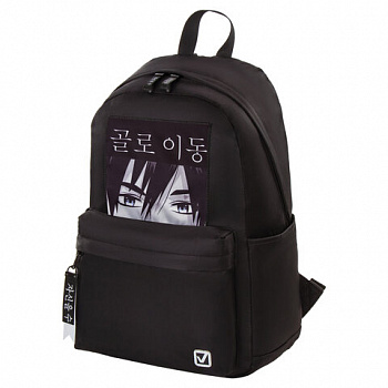 Рюкзак BRAUBERG FASHION CITY, универсальный, карман-антивор, "Anime View", черный, 44х31х16 см