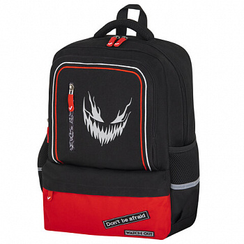Рюкзак BRAUBERG STAR, 1 отделение, 5 карманов, "Scary face", черный, 40x29x13 см