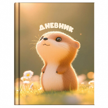 Дневник 1-4 класс 48л, твердый, ЮНЛАНДИЯ, глянцевая ламинация, с подсказом, Хомяк