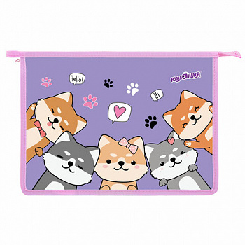 Папка для тетрадей ЮНЛАНДИЯ А4, 1 отделение, пластик, на молнии, "Best fellows"