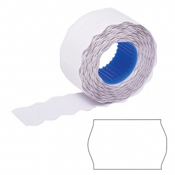 Этикет-лента 26х12 мм, волна, белая, комплект 5 рулонов по 800 шт., BRAUBERG