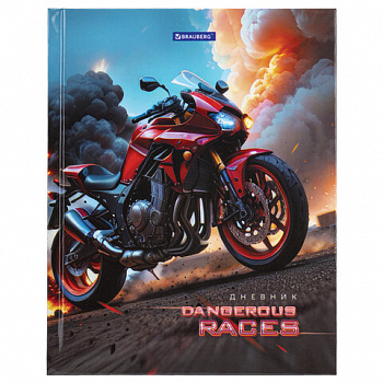 Дневник 5-11 класс 48 л., твердый, BRAUBERG, глянцевая ламинация, с подсказом, "Байк"