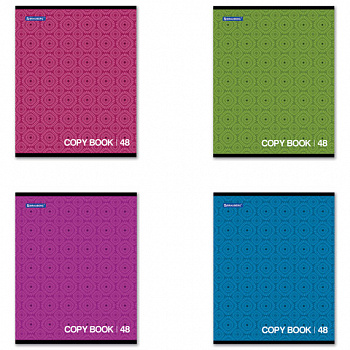 Тетрадь А5, 48 л., BRAUBERG, скоба, клетка, обложка картон, МОНОХРОМ 2