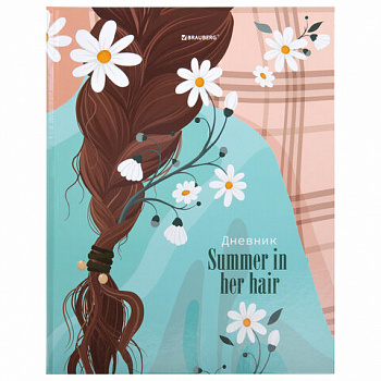 Дневник 5-11 класс 48 л., твердый, BRAUBERG, глянцевая ламинация, с подсказом, "Summer girl"