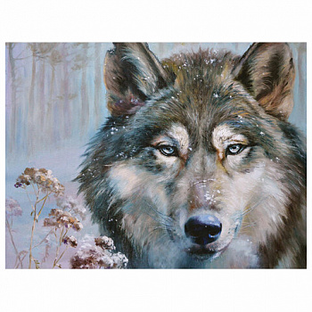 Картина стразами (алмазная мозаика) 30х40 см, ОСТРОВ СОКРОВИЩ "Волк", без подрамника