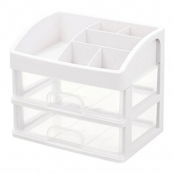 Органайзер для хранения косметики, канцтоваров, мелочей ДВА УРОВНЯ, 20х17х23,5 см, DASWERK (ДАСВЕРК)