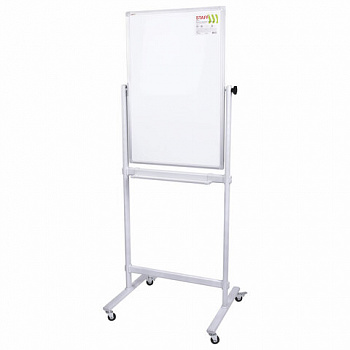 Доска магнитно-маркерная НА СТЕНДЕ 60х90 см, 2-сторонняя, STAFF