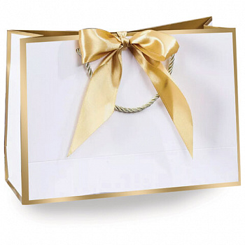 Пакет подарочный (1 штука) 28x10x20см "Golden Edge", с лентой, ЗОЛОТАЯ СКАЗКА