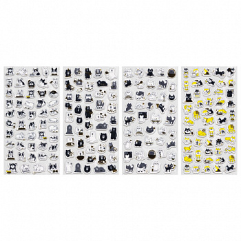 Наклейки декоративные "Забавные зверята", 17,5х9 см, ассорти 4 вида, FUNSTER (ФАНСТЕР)