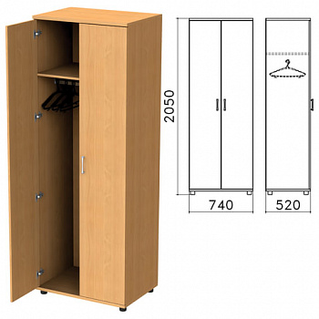 Шкаф для одежды "Монолит", 740х520х2050 мм, цвет бук бавария, ШМ50.1