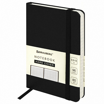 Блокнот МАЛЫЙ ФОРМАТ (93х140 мм) А6, BRAUBERG ULTRA, балакрон, 80 г/м2, 96 л., клетка, черный