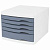 Бокс с 5 выдвижными лотками, корпус светлый, лотки серые, 235х300х355 мм, BRAUBERG "Office-Expert"