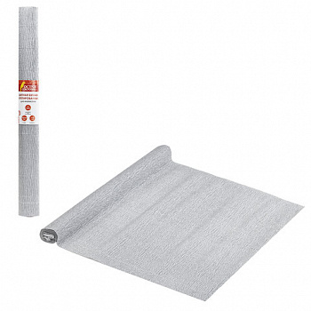 Бумага гофрированная/креповая, 110 г/м2, 50х250 см, СЕРЕБРЯНАЯ, ОСТРОВ СОКРОВИЩ