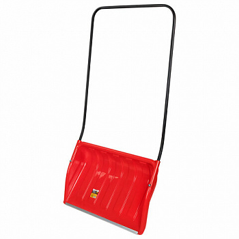 Лопата снеговая СКРЕПЕР 70х47см пластиковый КРАСНЫЙ, алюминиевая планка, рукоятка 110см, СУПЕРПРОЧНЫЙ, первичное сырье, ГРАНДМАСТЕР