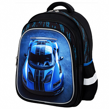 Рюкзак SNOOBAG (СНУБЭГ) FLOSSY, 2 отделения, 3 кармана, "Striped car", 3D-панель, 40х28х18 см