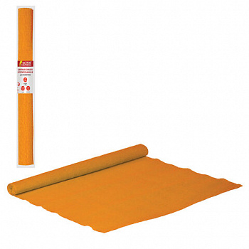 Бумага гофрированная/креповая, 110 г/м2, 50х250 см, оранжевая, ОСТРОВ СОКРОВИЩ