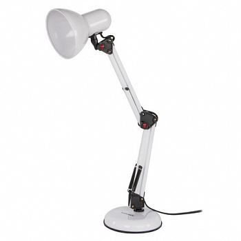 Настольная лампа / светильник SONNEN TL-007, подставка + струбцина, 40 Вт, Е27, БЕЛЫЙ, высота 60 см